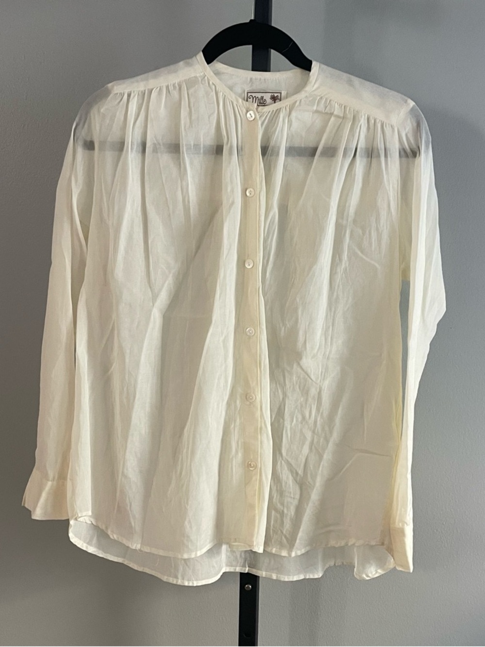 Mille Resort & Travel Florian Top in Cream Cotton Volie Size XS